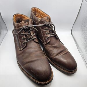 Florsheim Mens Brown Lodge Plain Toe‎ Leather Chukka Boots Comfort Size 13M